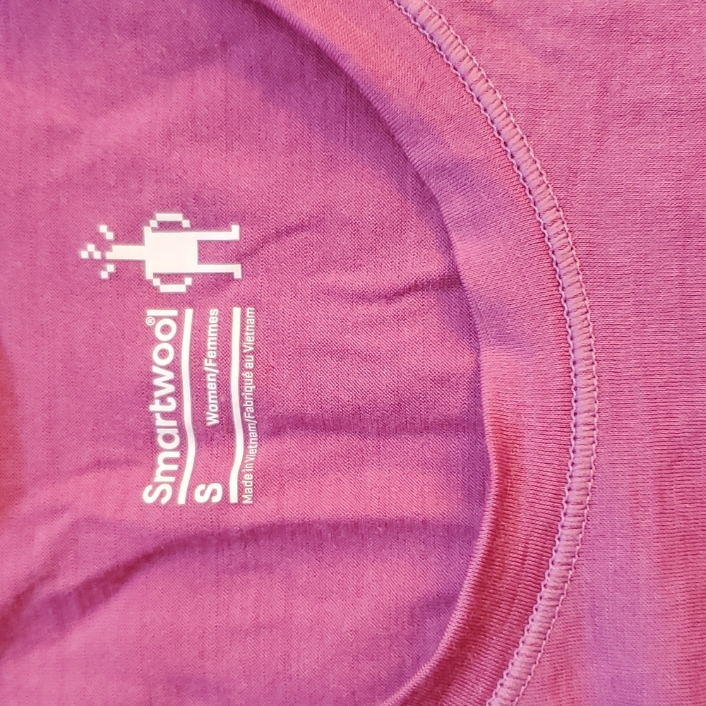 Smartwool base layer t shirt mammoth camper small pink - Picture 2 of 2